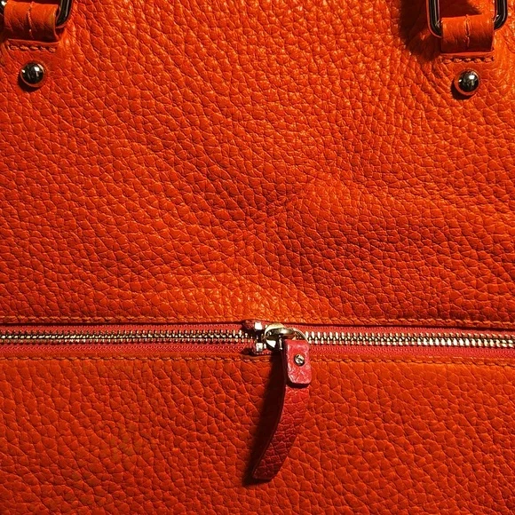 Kate Spade Pebble Leather Tote Orange & Pink - Picture 11 of 12